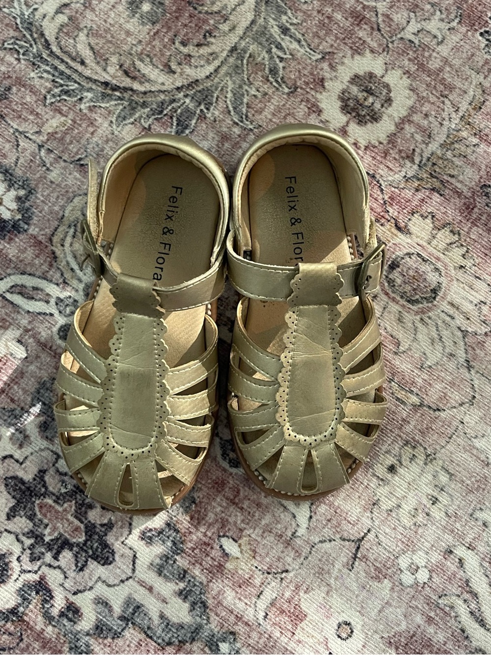 Felix & Flora Gold Closed-Toe Sandals